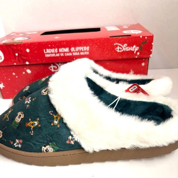 DISNEY Ladies Disney Christmas Slippers - Green, 9/10
New with Box - Picture 3 of 5
